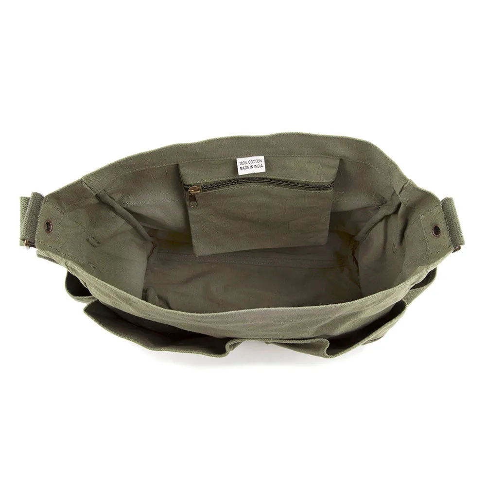 Autism Awareness Heart Puzzle Army Heavyweight Canvas Messenger/Diaper Shoulder Bag