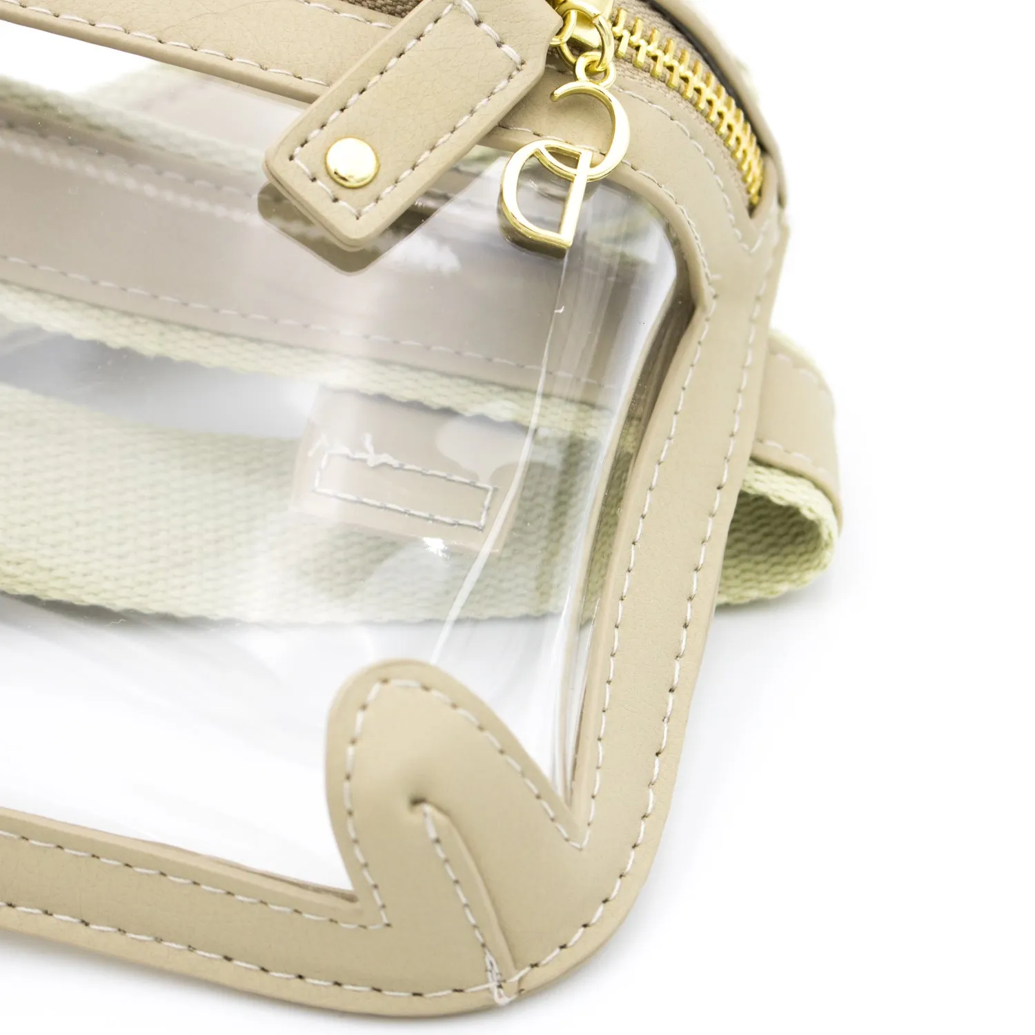 Belt Bag - Clear Bag with Tan and Gold Accents