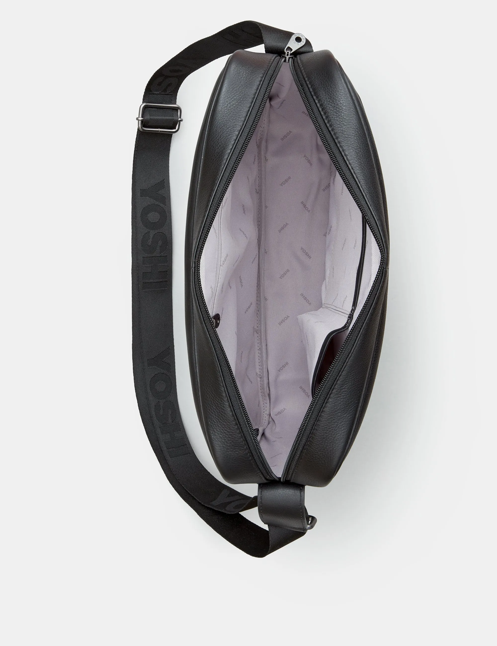 Black Leather Ridgewood Messenger Bag