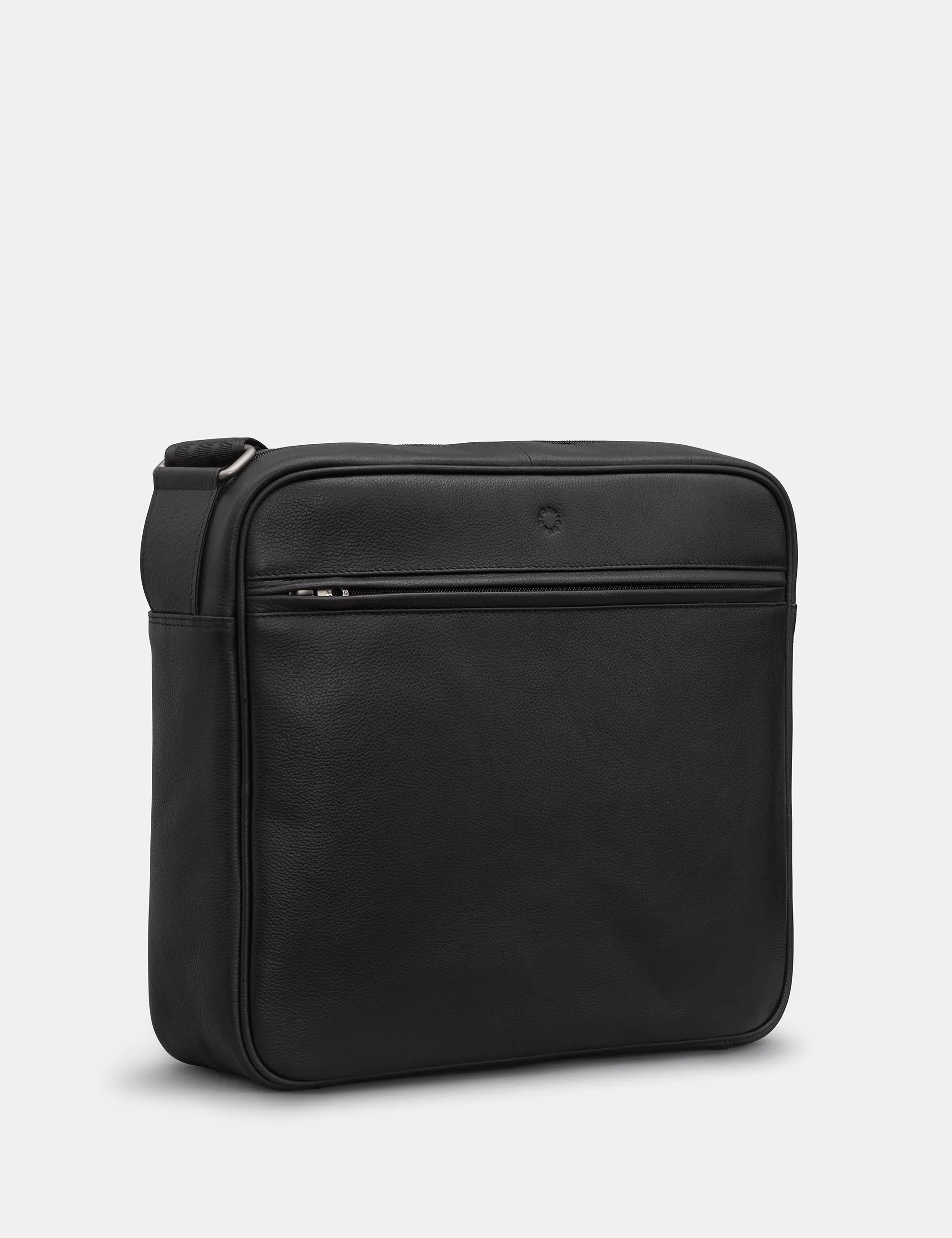 Black Leather Ridgewood Messenger Bag