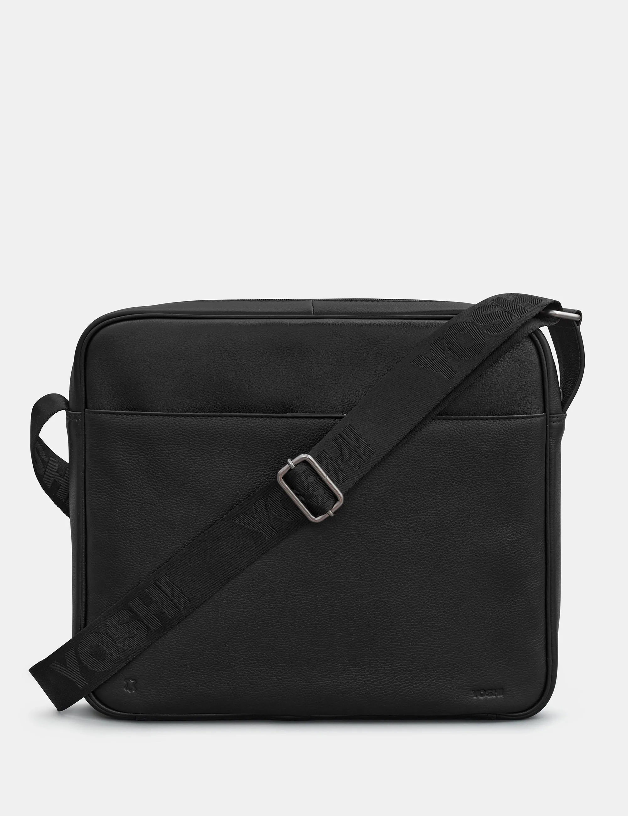 Black Leather Ridgewood Messenger Bag