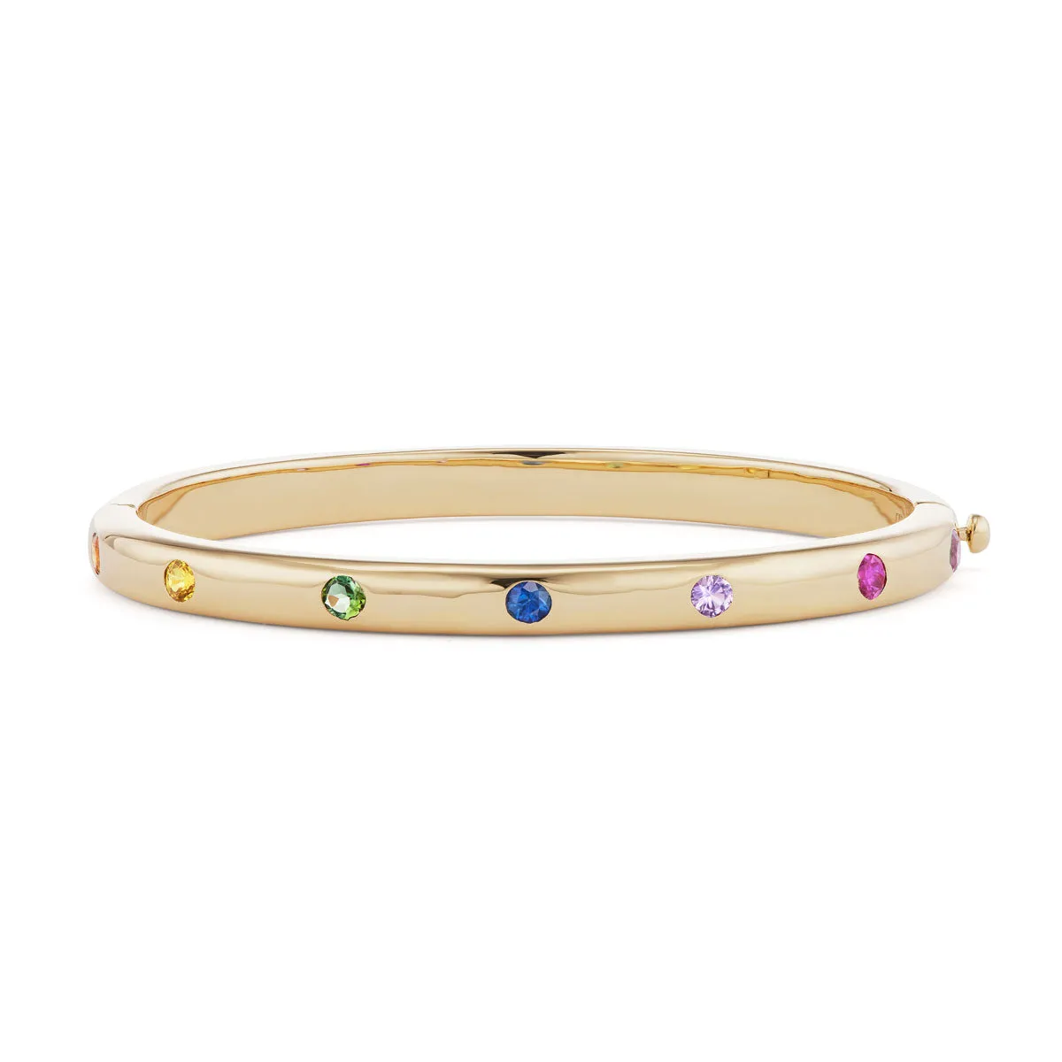 BNS Narrow Bangle with Rainbow Sapphires