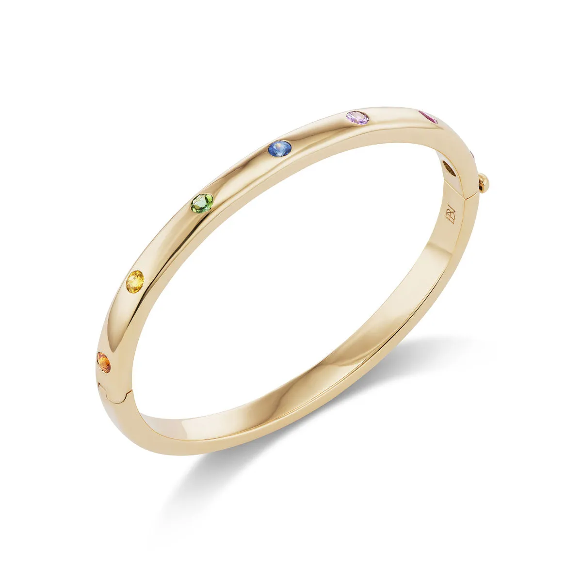 BNS Narrow Bangle with Rainbow Sapphires