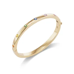 BNS Narrow Bangle with Rainbow Sapphires