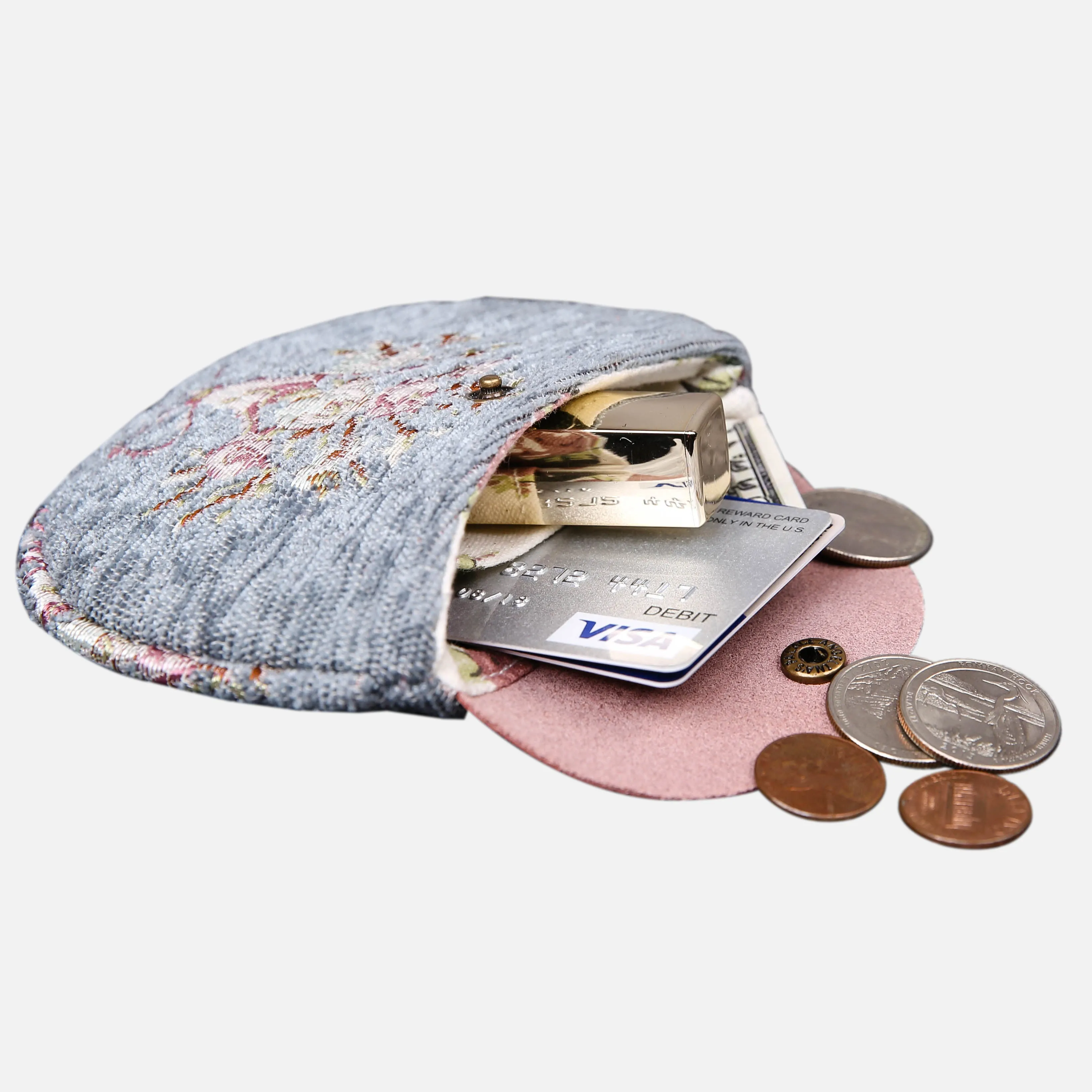 Bouquet Pattern Flap Coin Purse