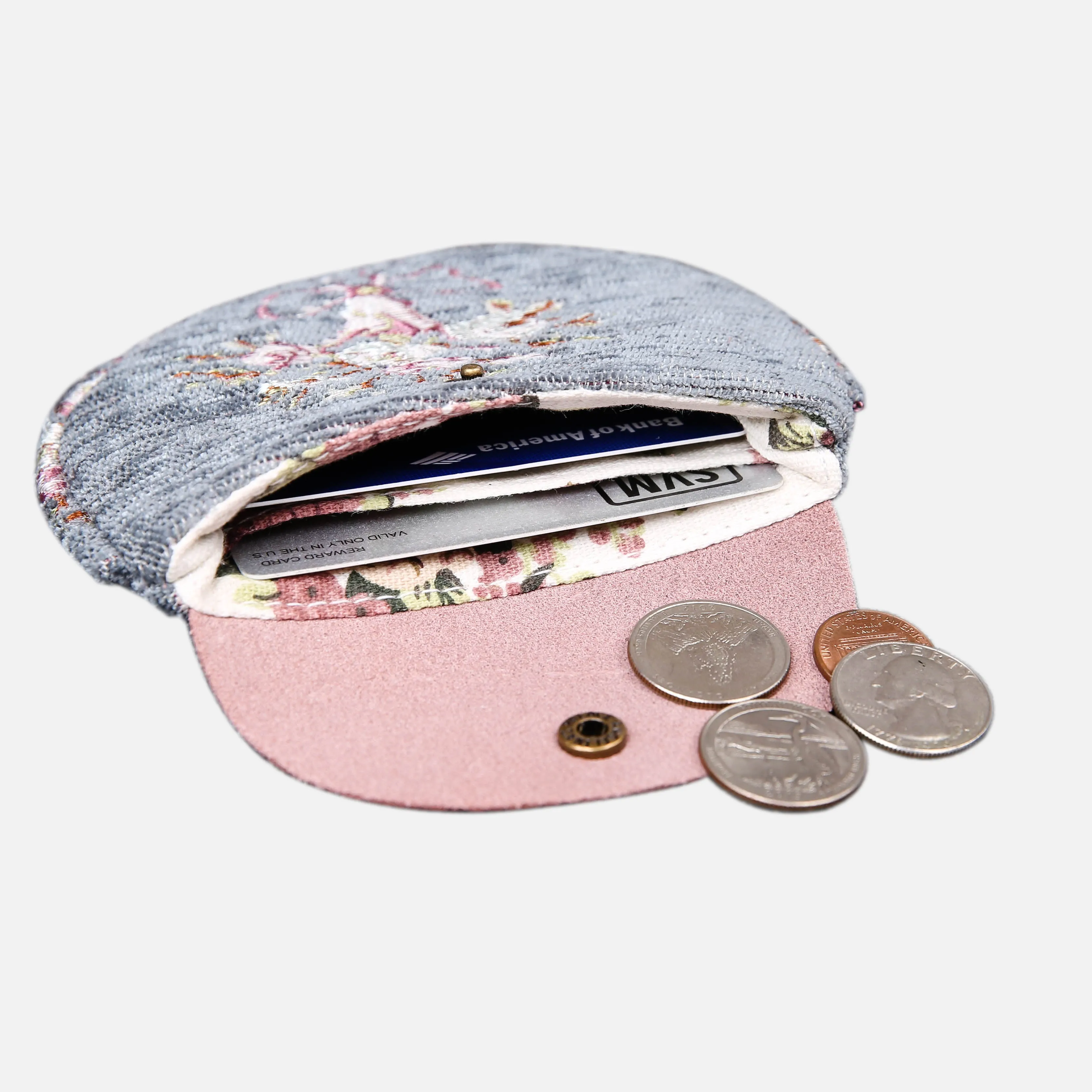 Bouquet Pattern Flap Coin Purse