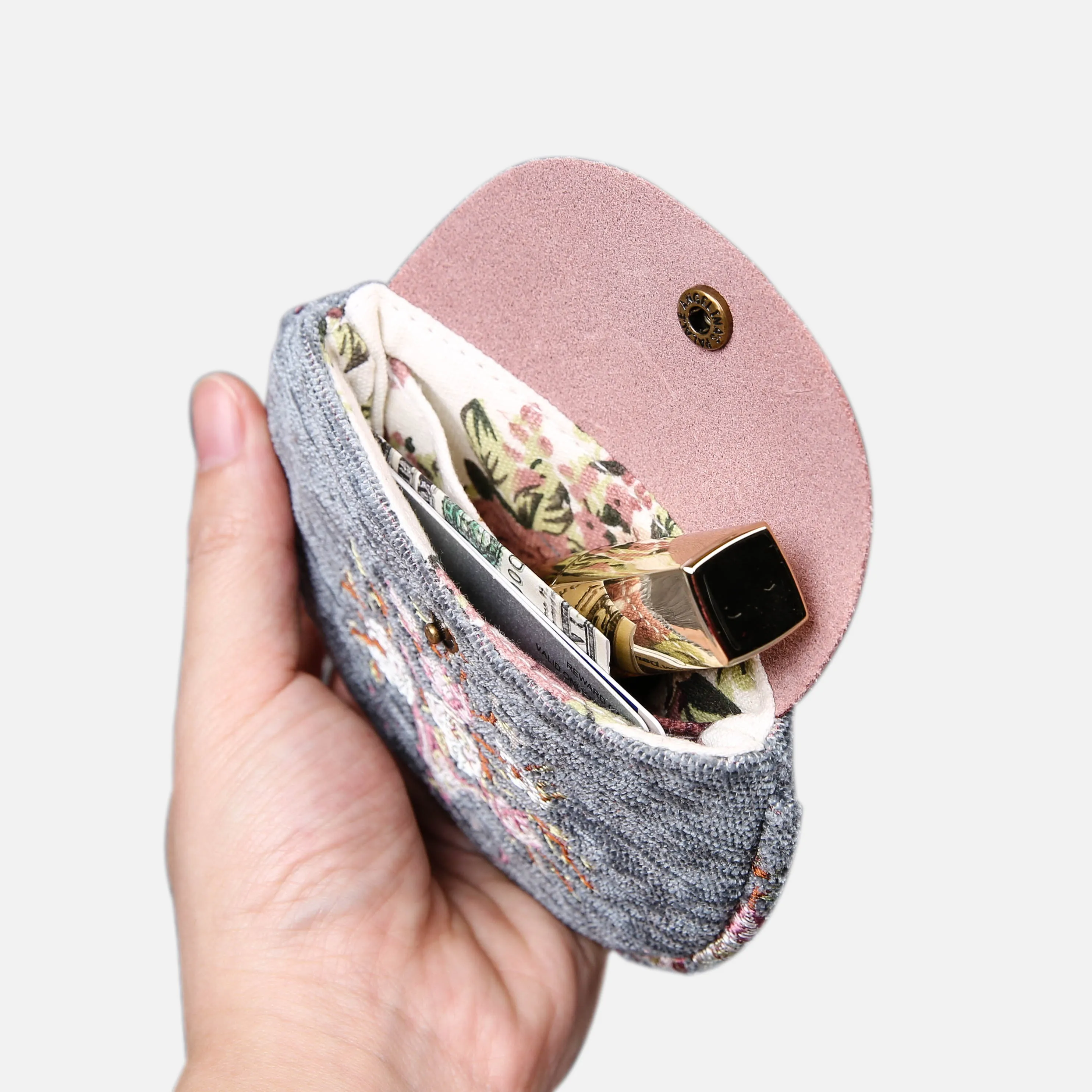 Bouquet Pattern Flap Coin Purse