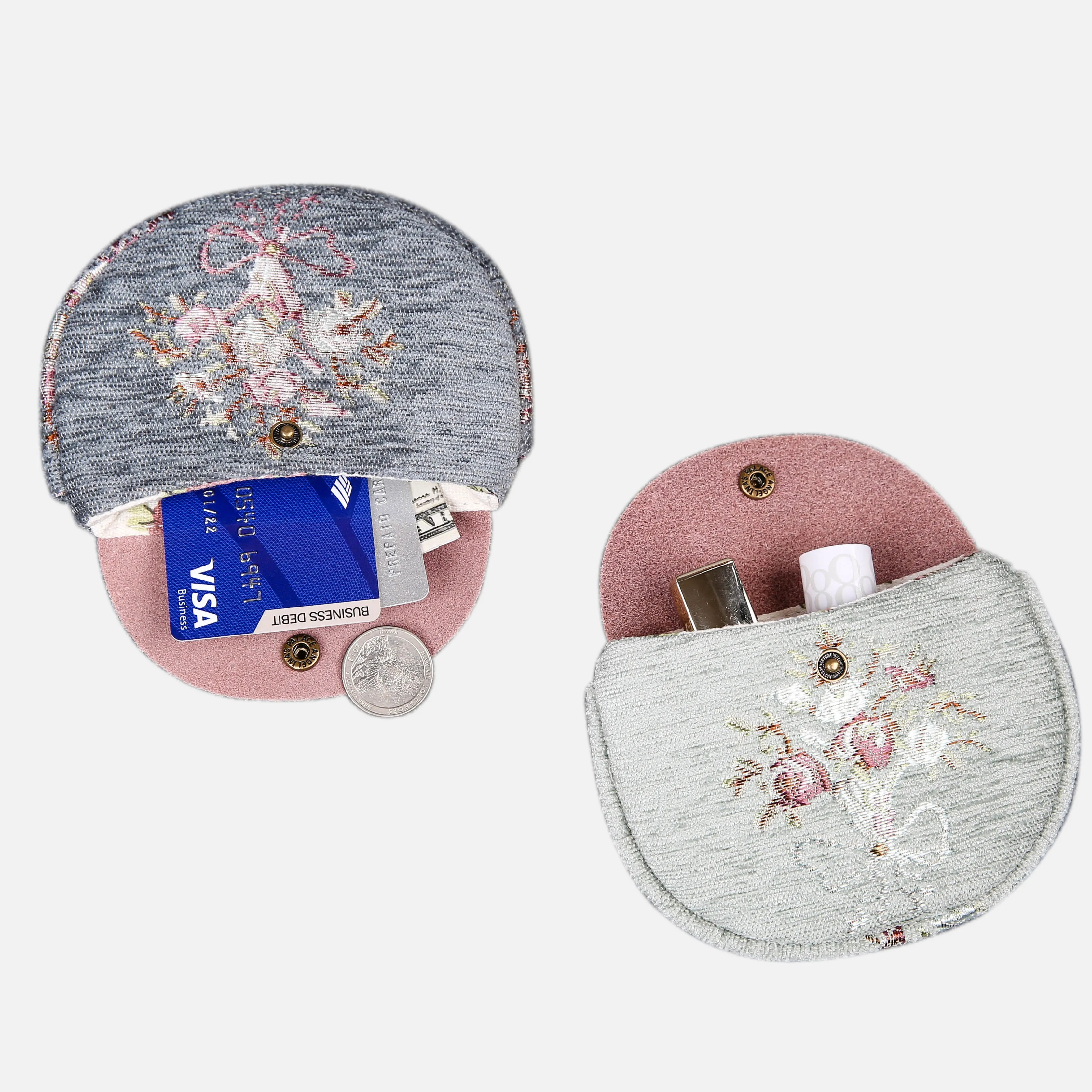 Bouquet Pattern Flap Coin Purse