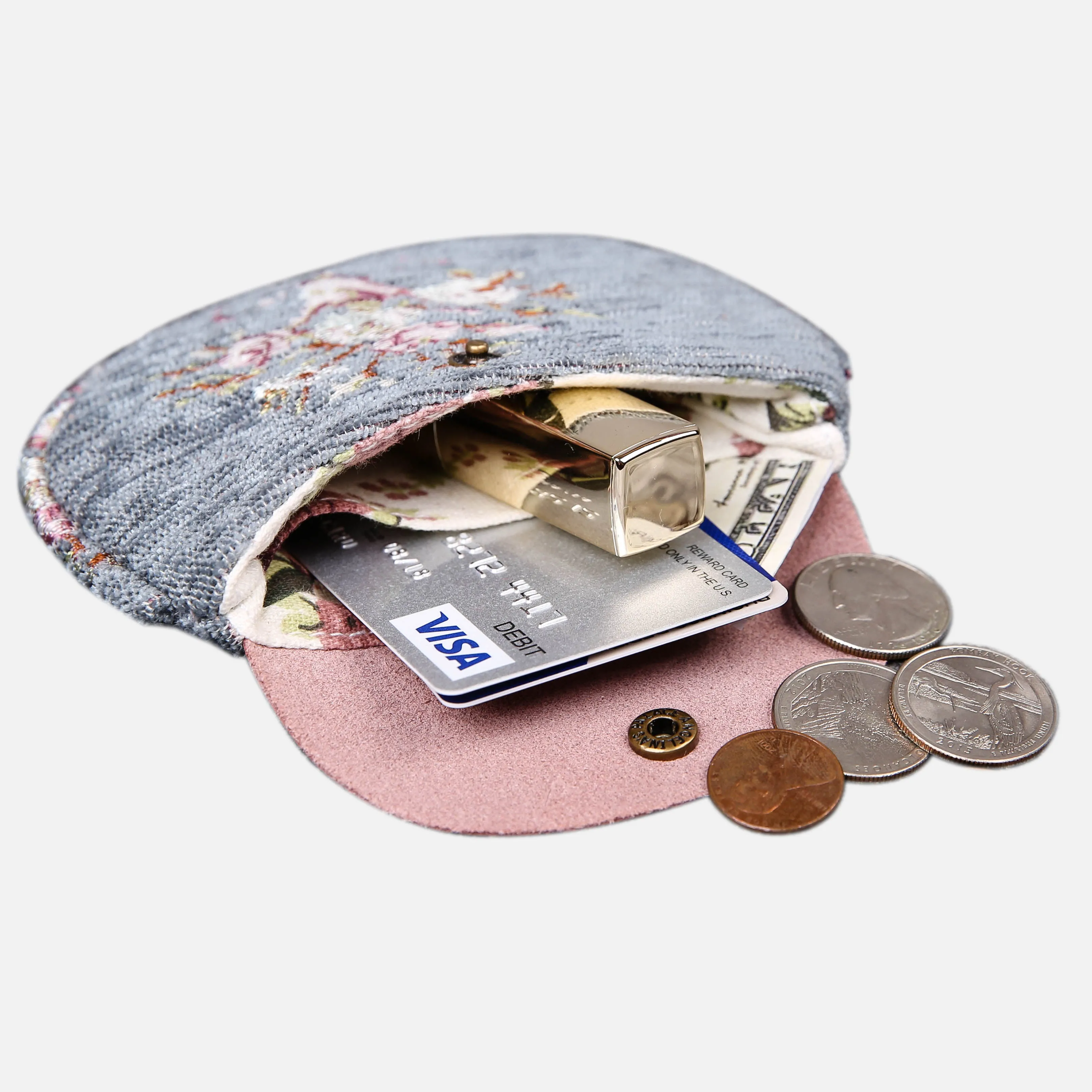 Bouquet Pattern Flap Coin Purse