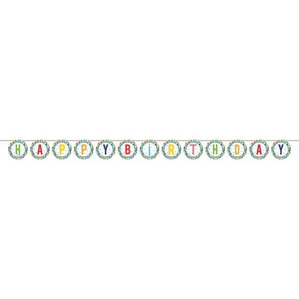 Bright Birthday Ribbon Banner 9' | 1ct