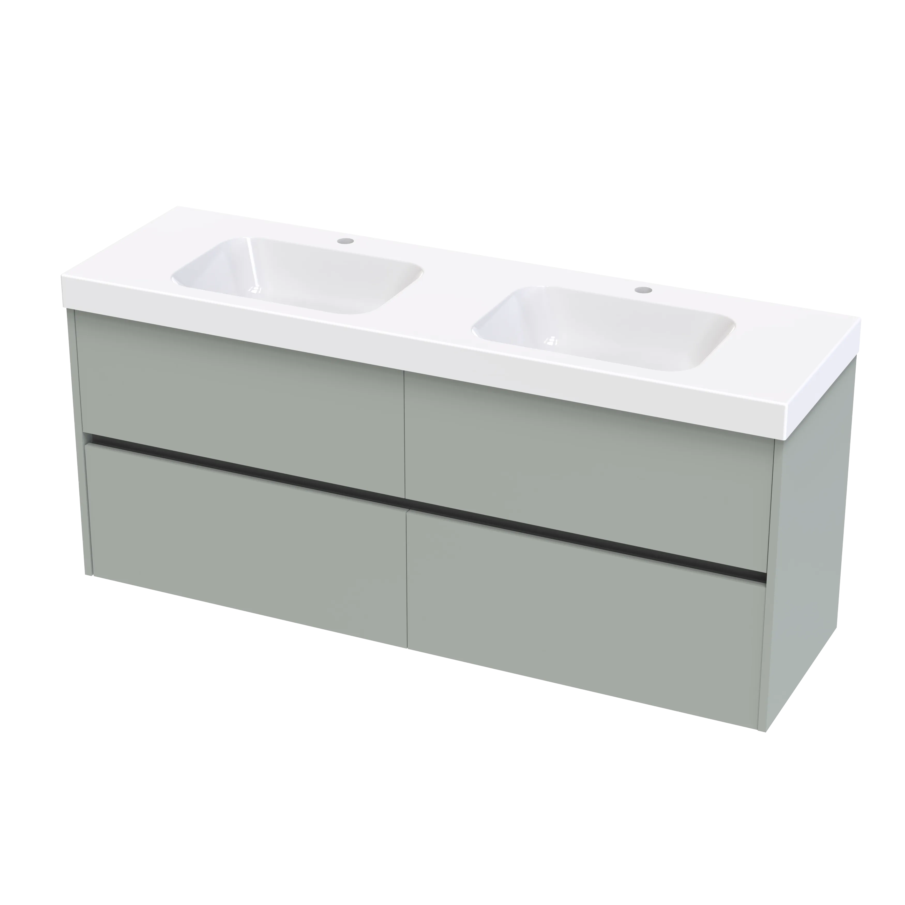 Cara Syrtari 1500 4 Drawer Double Basin Wall Vanity