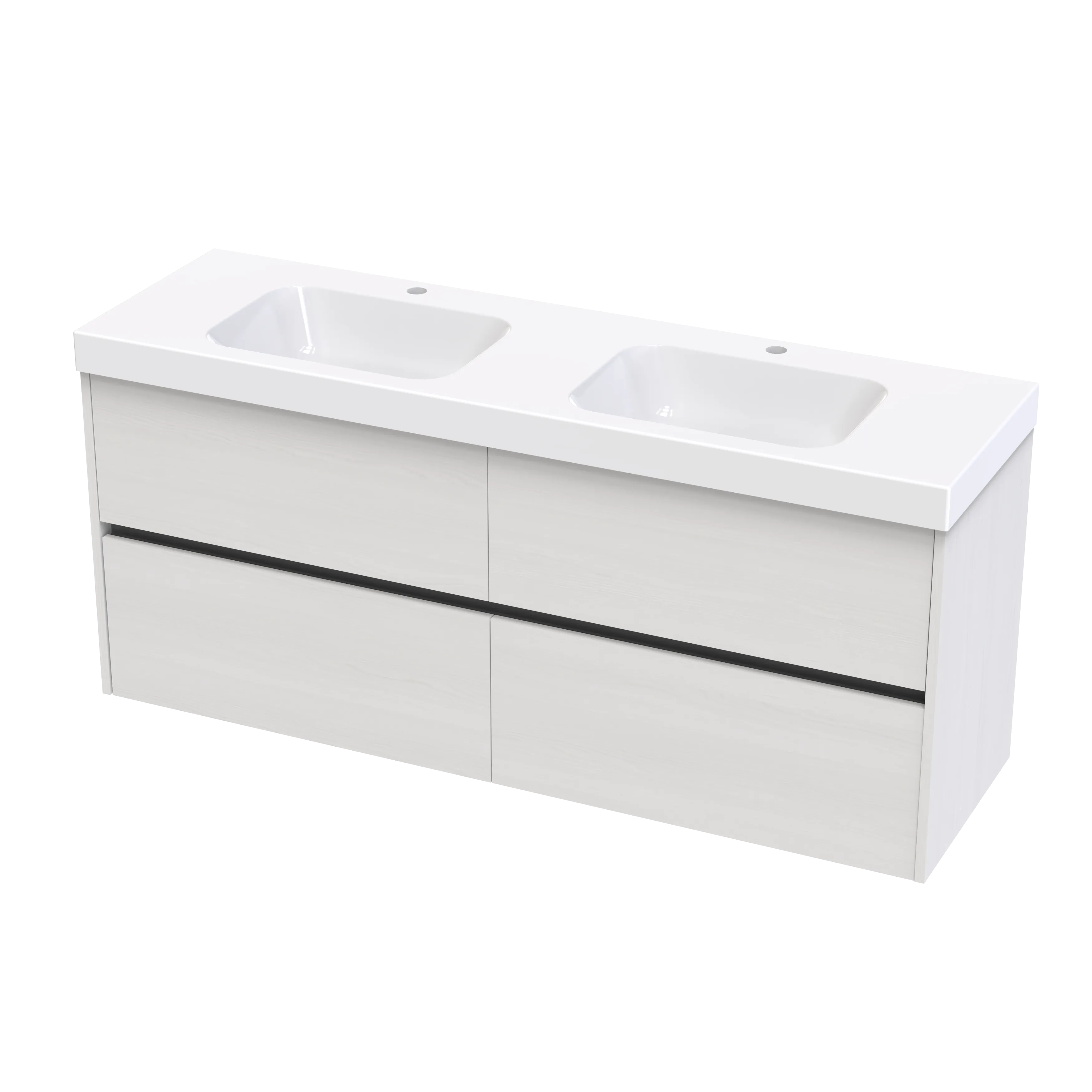 Cara Syrtari 1500 4 Drawer Double Basin Wall Vanity