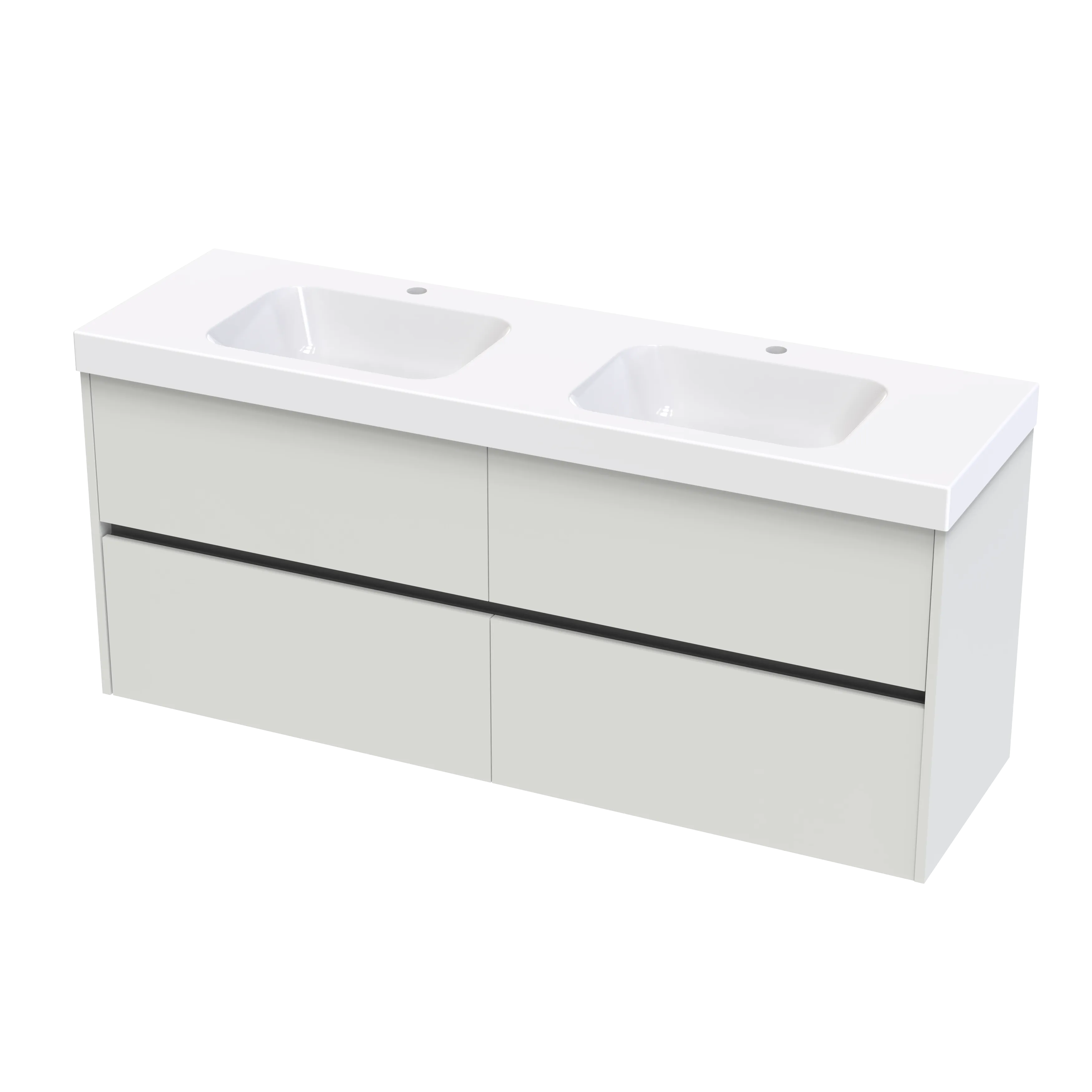 Cara Syrtari 1500 4 Drawer Double Basin Wall Vanity