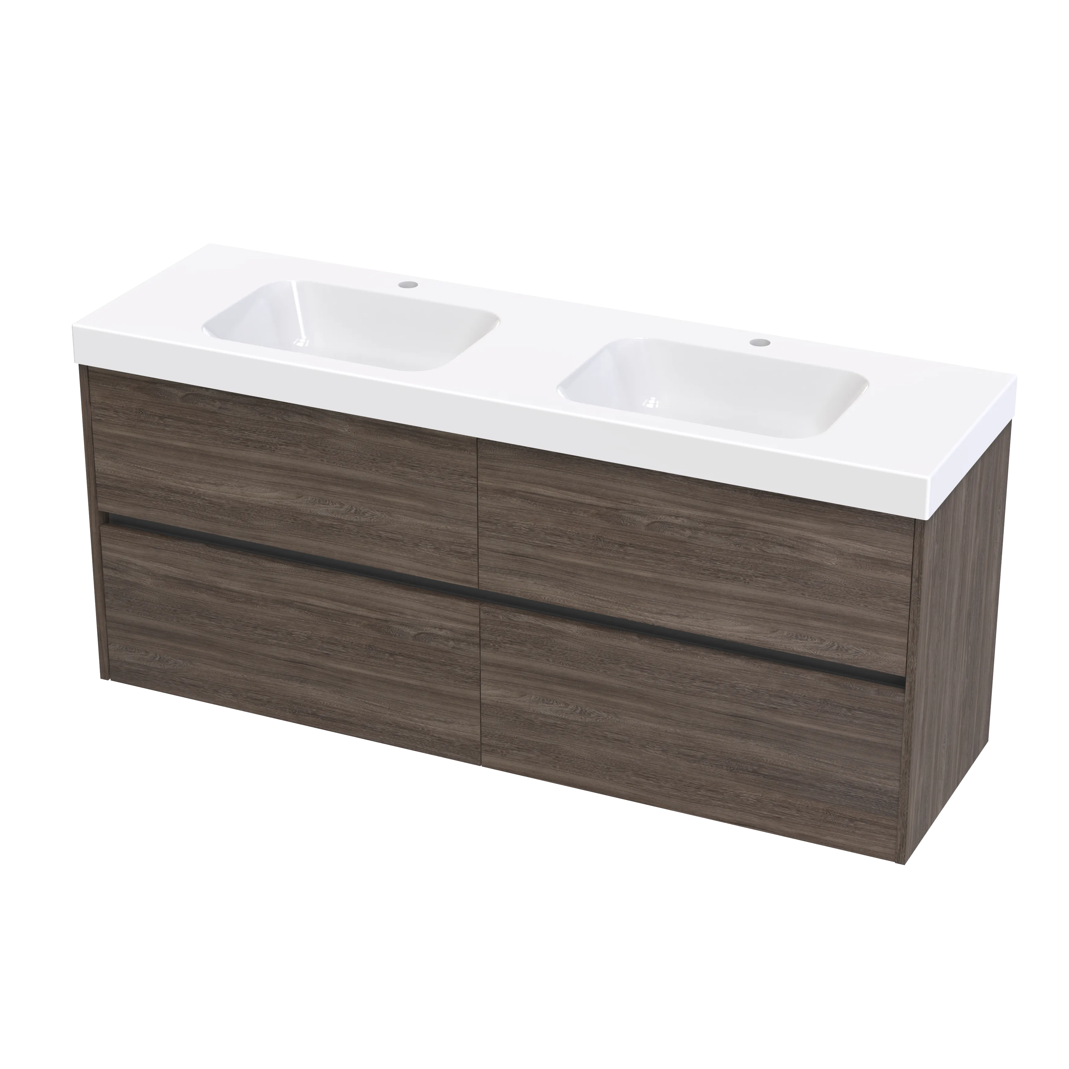 Cara Syrtari 1500 4 Drawer Double Basin Wall Vanity