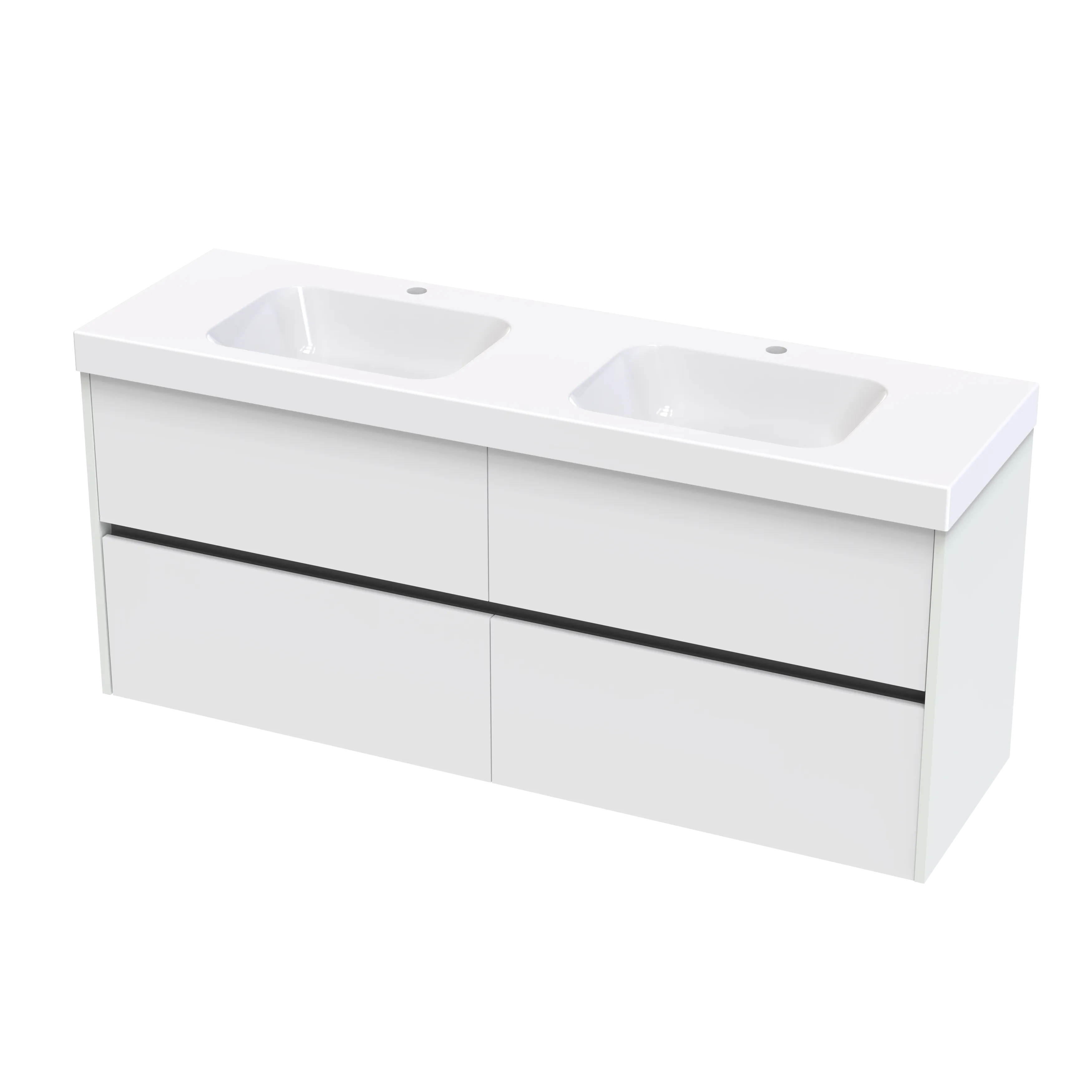 Cara Syrtari 1500 4 Drawer Double Basin Wall Vanity