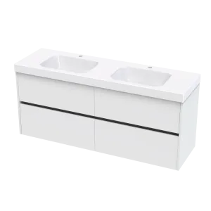 Cara Syrtari 1500 4 Drawer Double Basin Wall Vanity