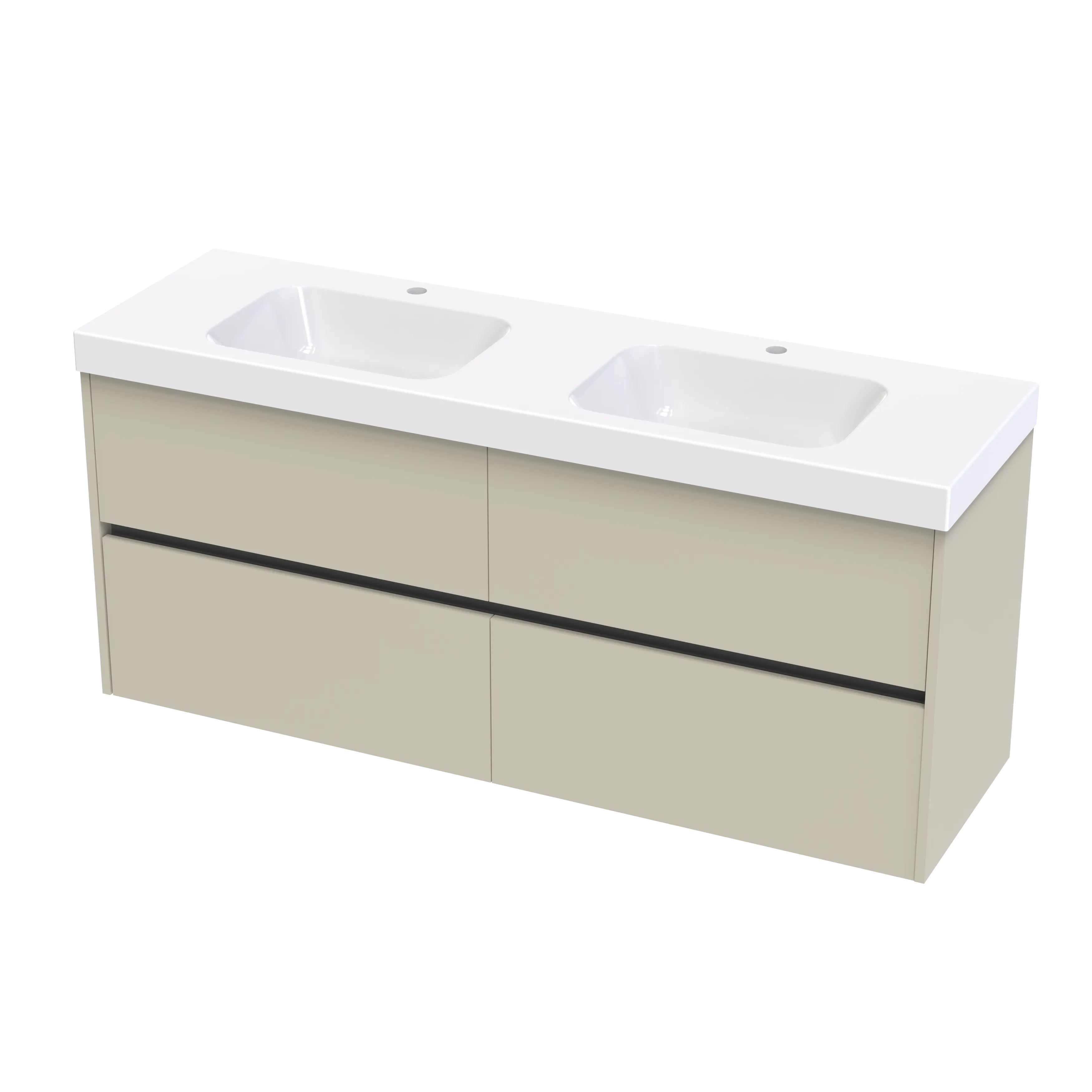 Cara Syrtari 1500 4 Drawer Double Basin Wall Vanity