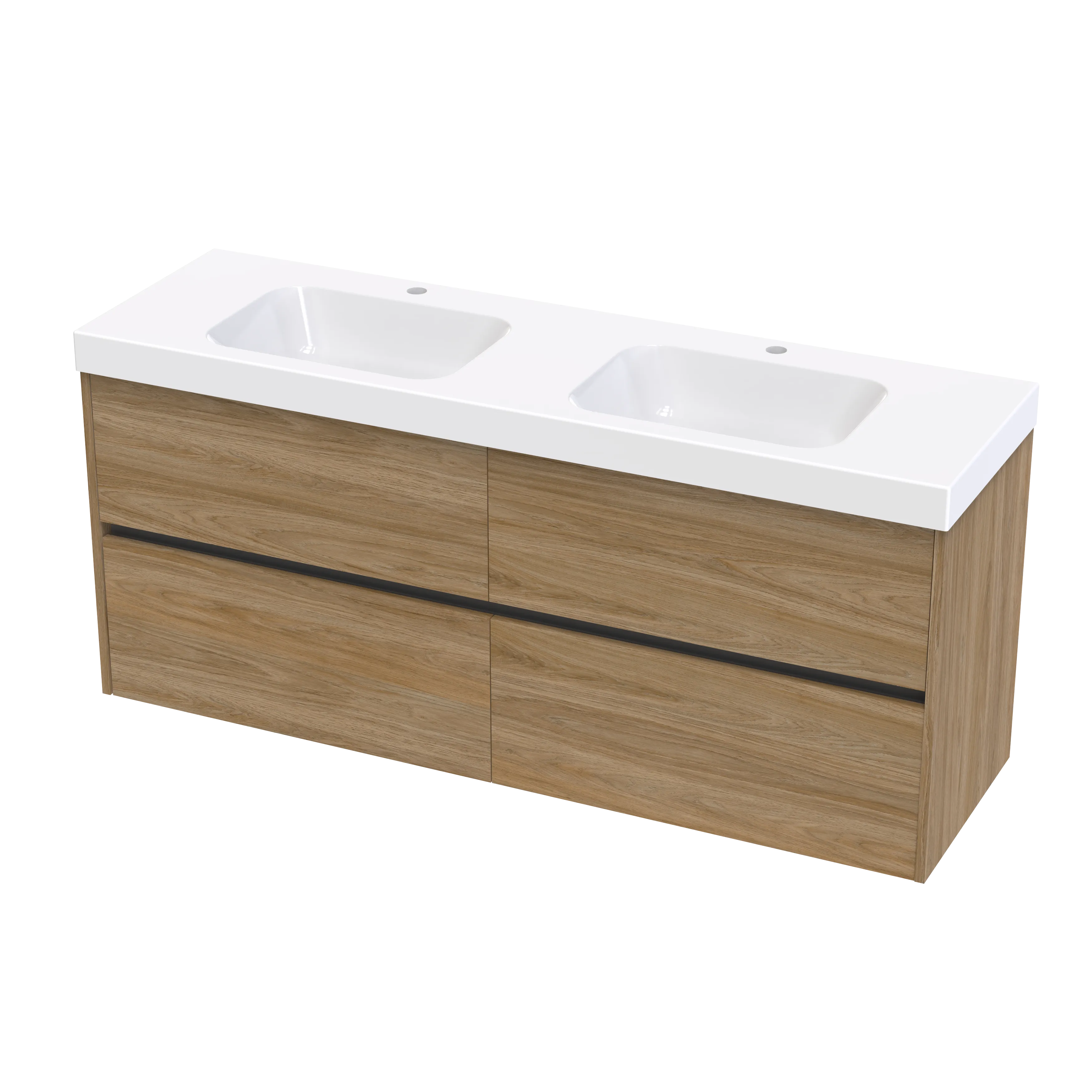 Cara Syrtari 1500 4 Drawer Double Basin Wall Vanity
