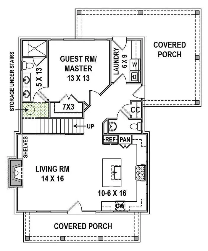 Charming 3-Bedroom Home with Covered Porch and Spacious Design