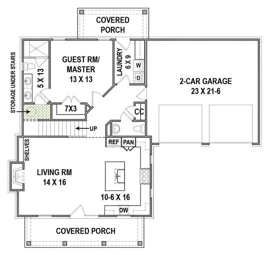 Charming 3-Bedroom Home with Covered Porch and Spacious Design