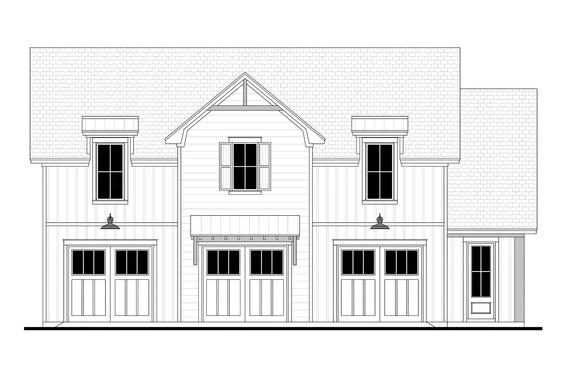 Charming Carriage House Plan with Spacious Garage and Cozy Living