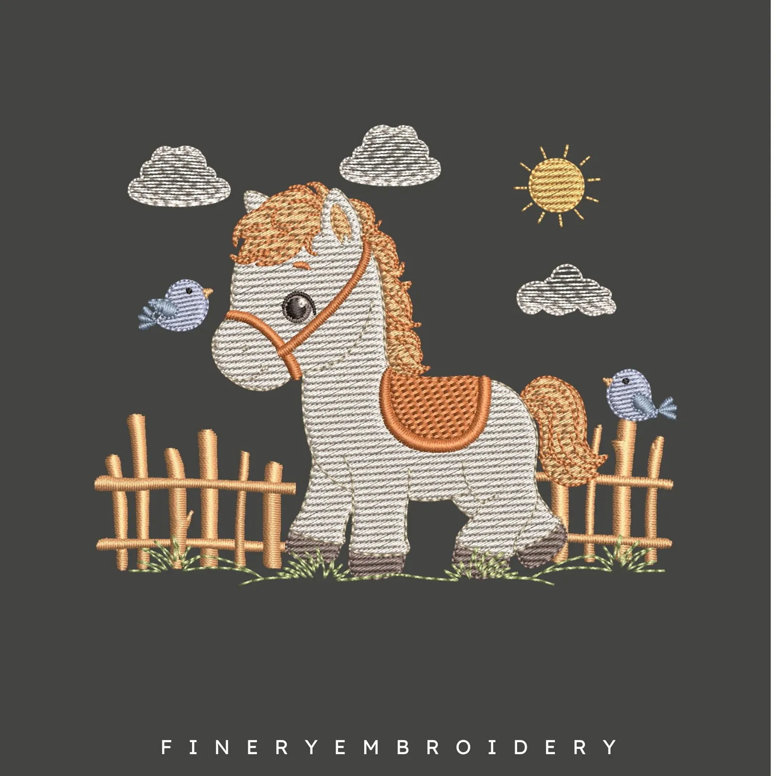 Charming Horse Embroidery Design | FineryEmbroidery