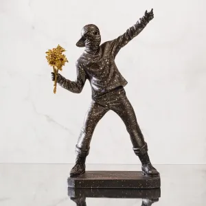 Charming Man with Handheld Flowers