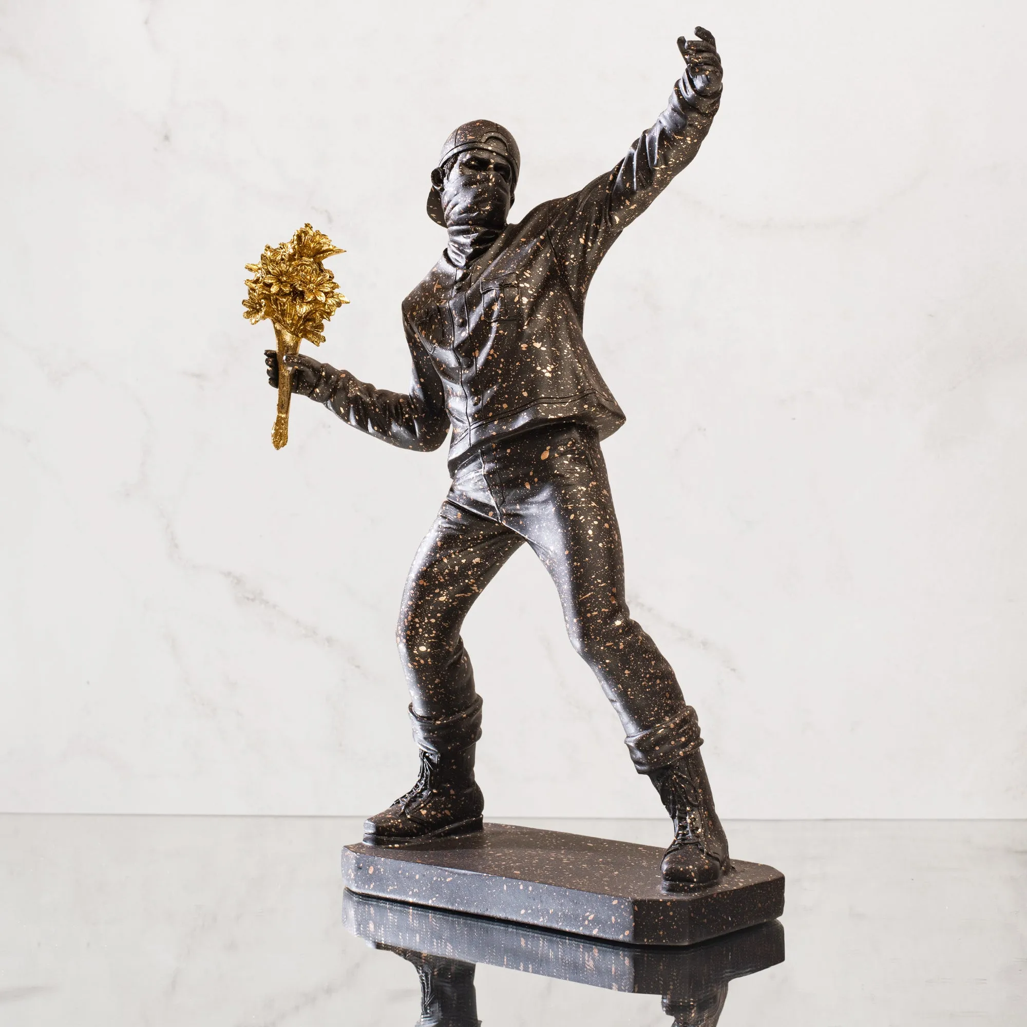 Charming Man with Handheld Flowers