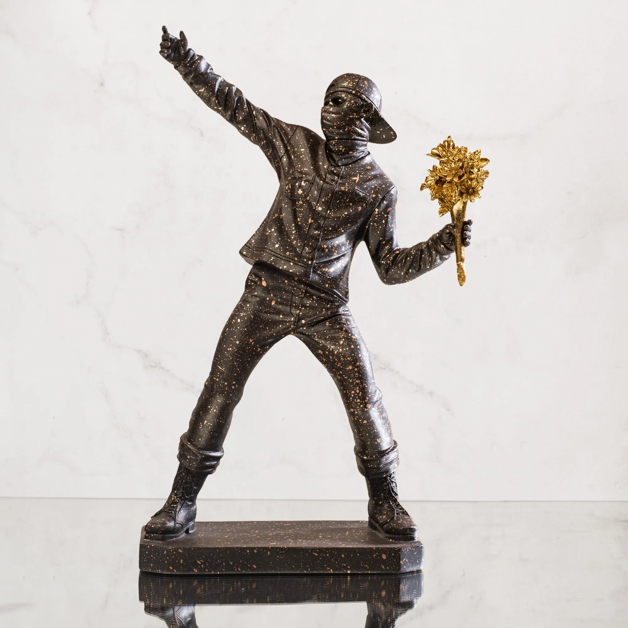 Charming Man with Handheld Flowers