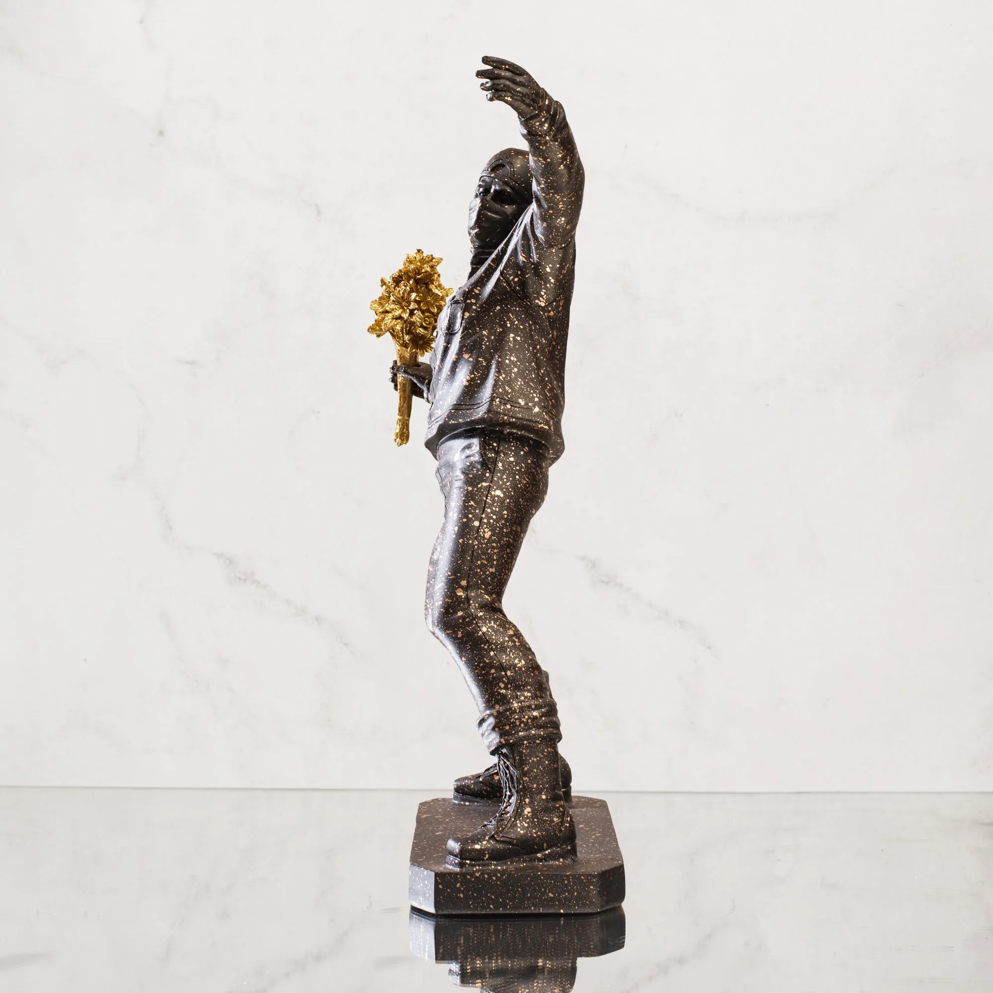 Charming Man with Handheld Flowers