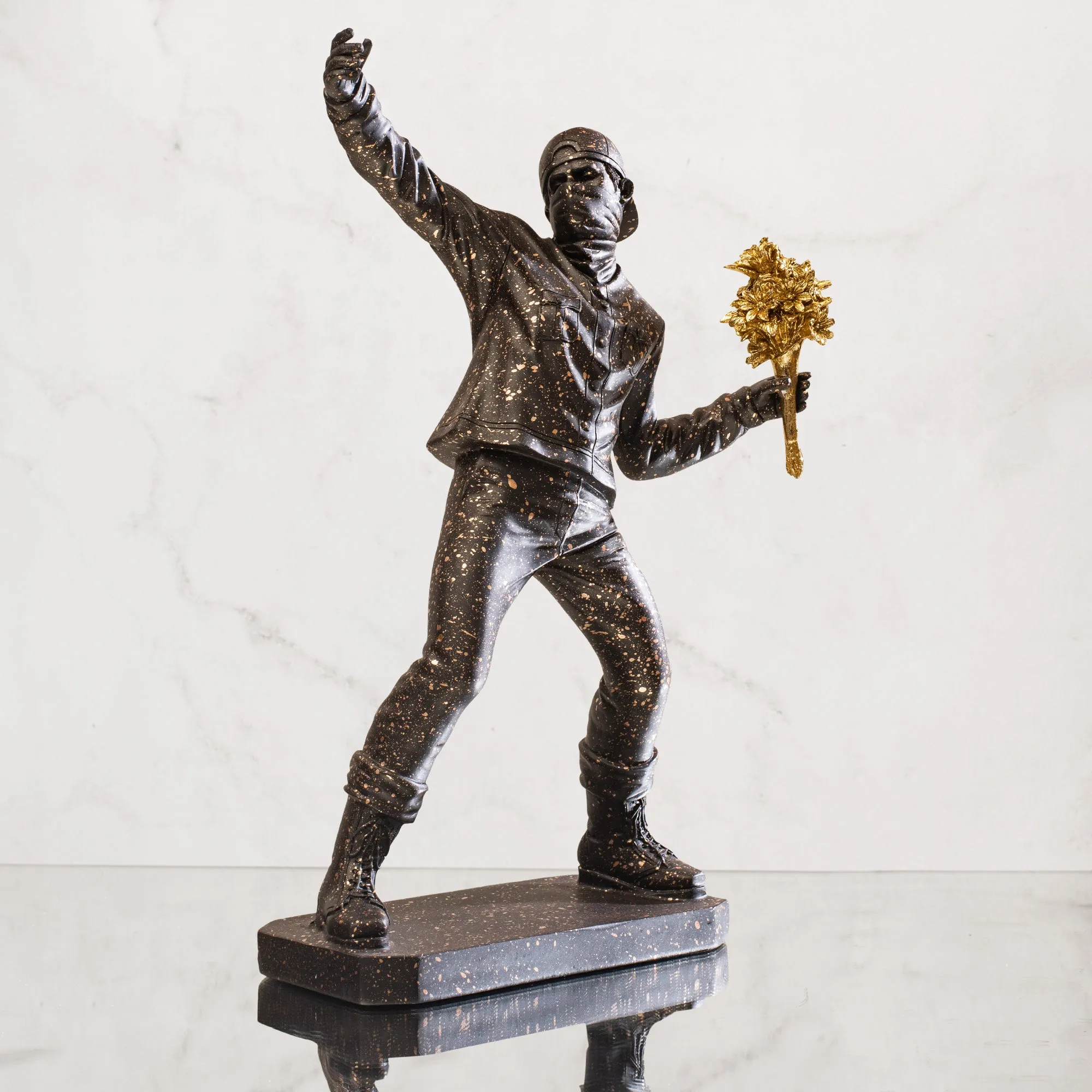 Charming Man with Handheld Flowers