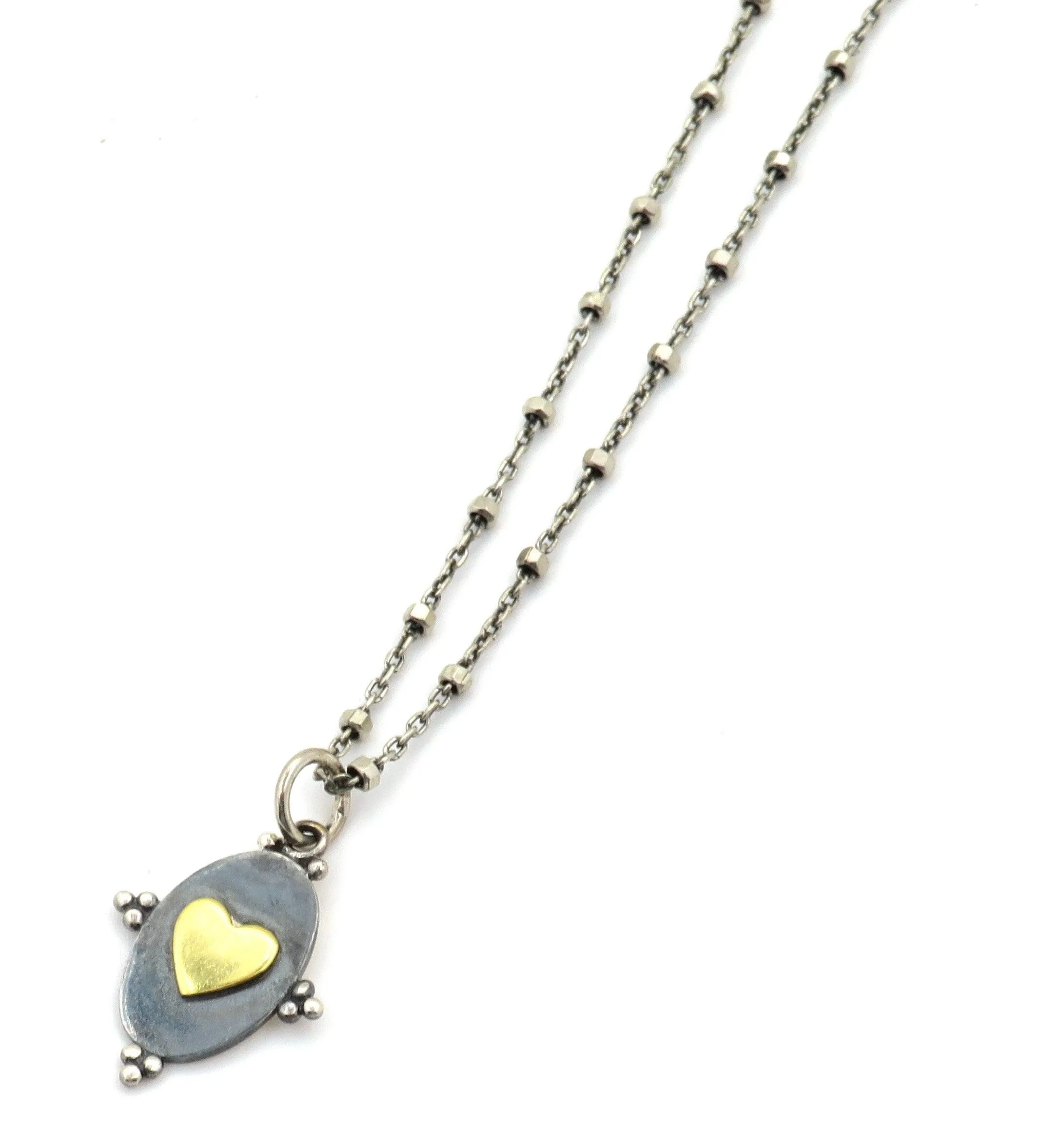 Charming Mixed Metal Heart Necklace