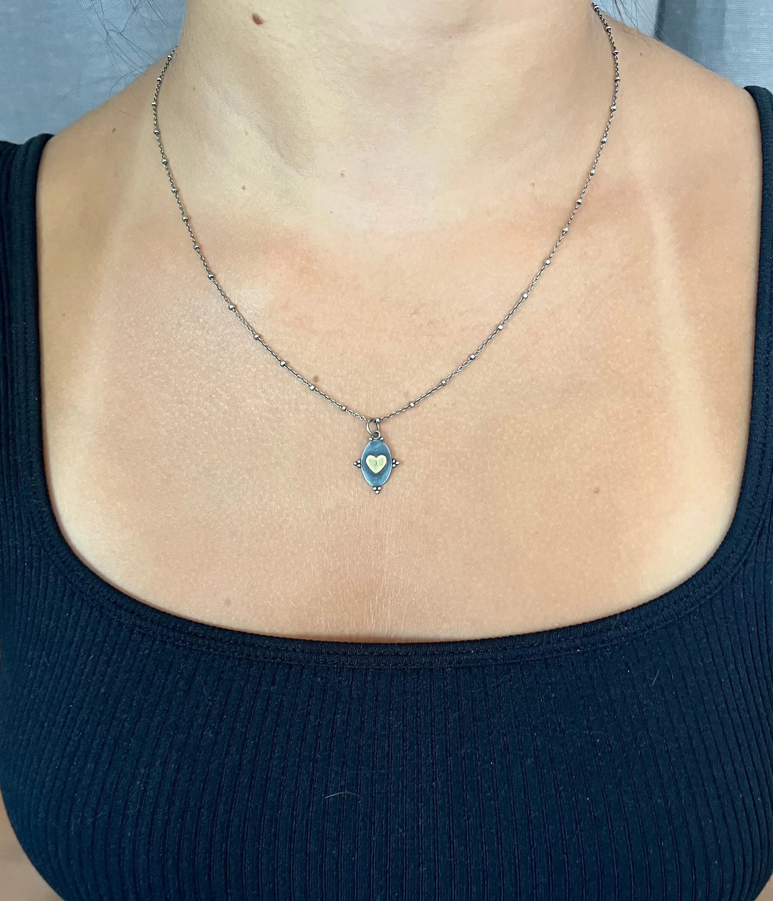 Charming Mixed Metal Heart Necklace