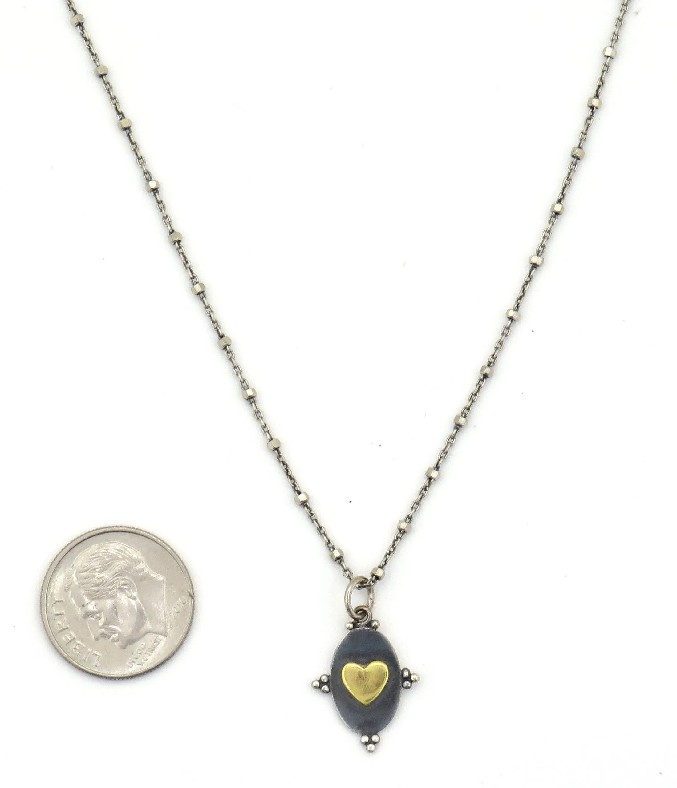Charming Mixed Metal Heart Necklace