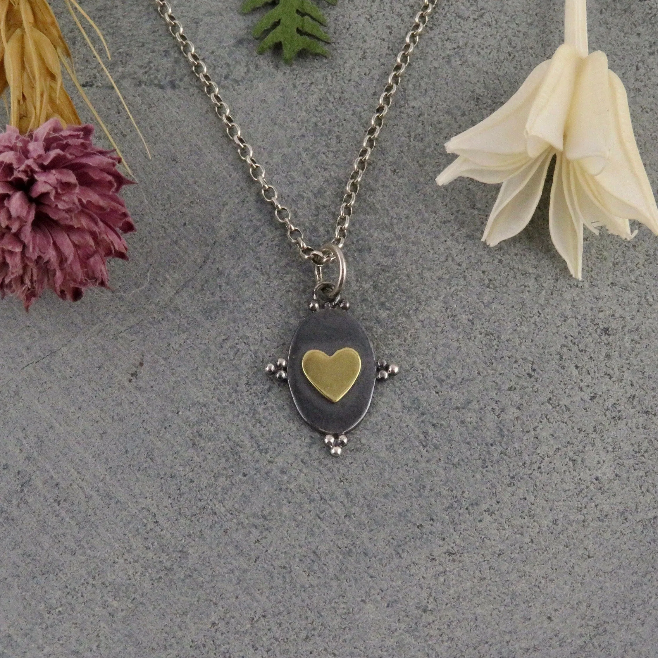 Charming Mixed Metal Heart Necklace