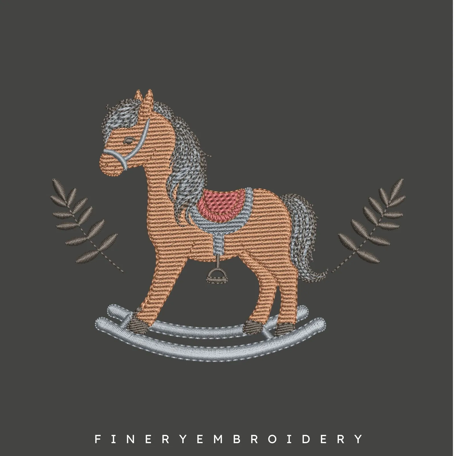 Charming Rocking Horse Embroidery Design | FineryEmbroidery
