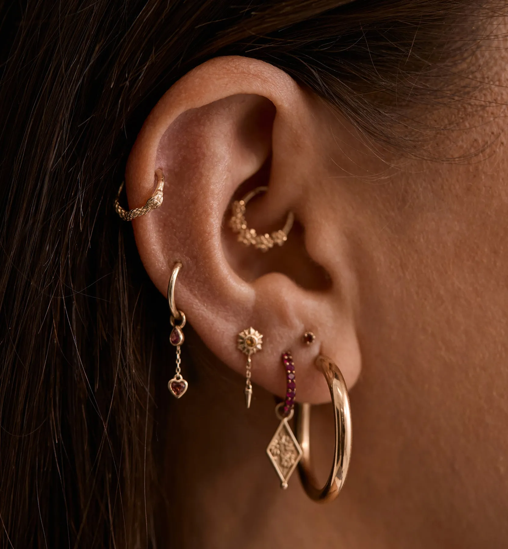 Charming Serpent Helix Piercing 14K