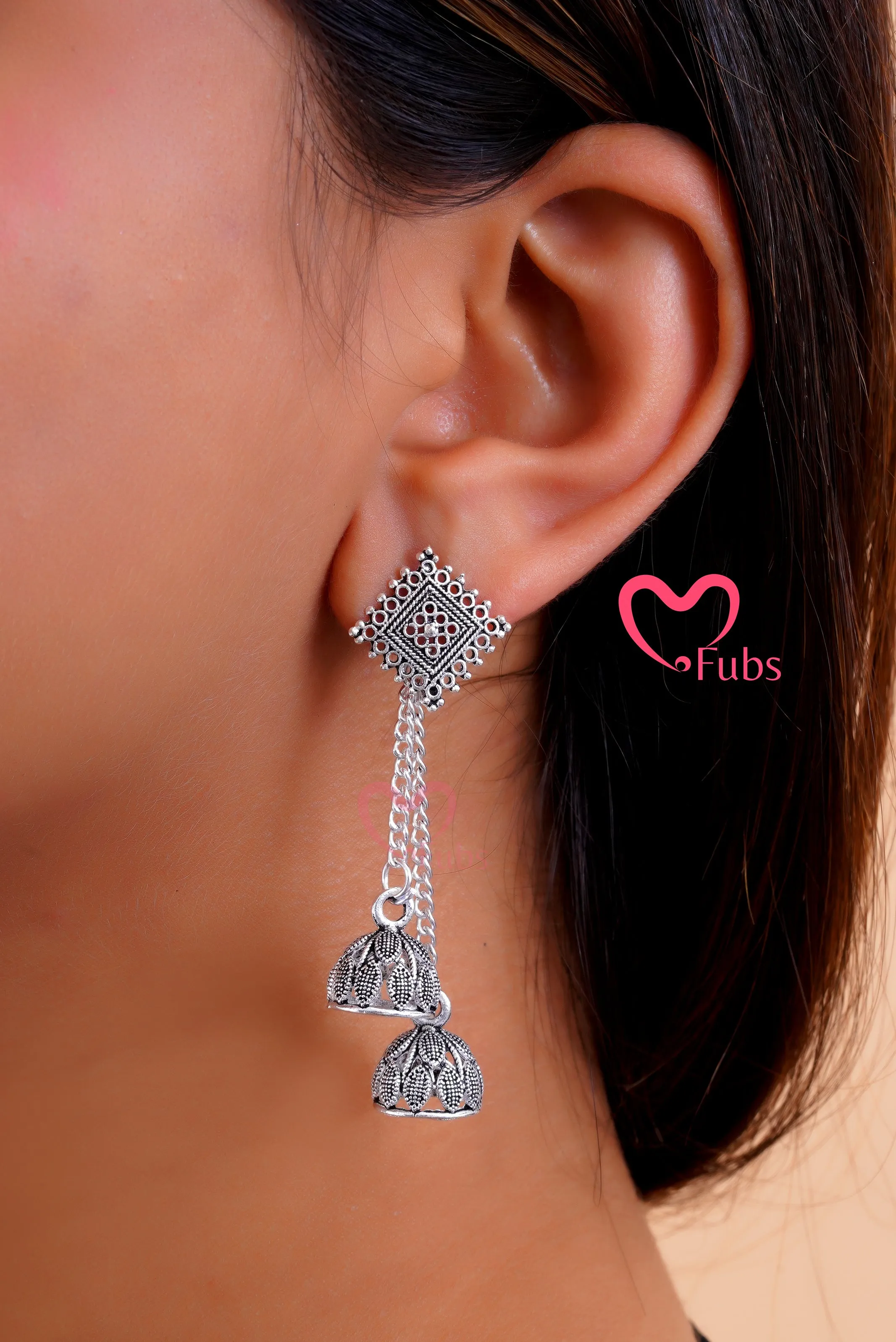 Charming Squared Chain Beaded Danglers