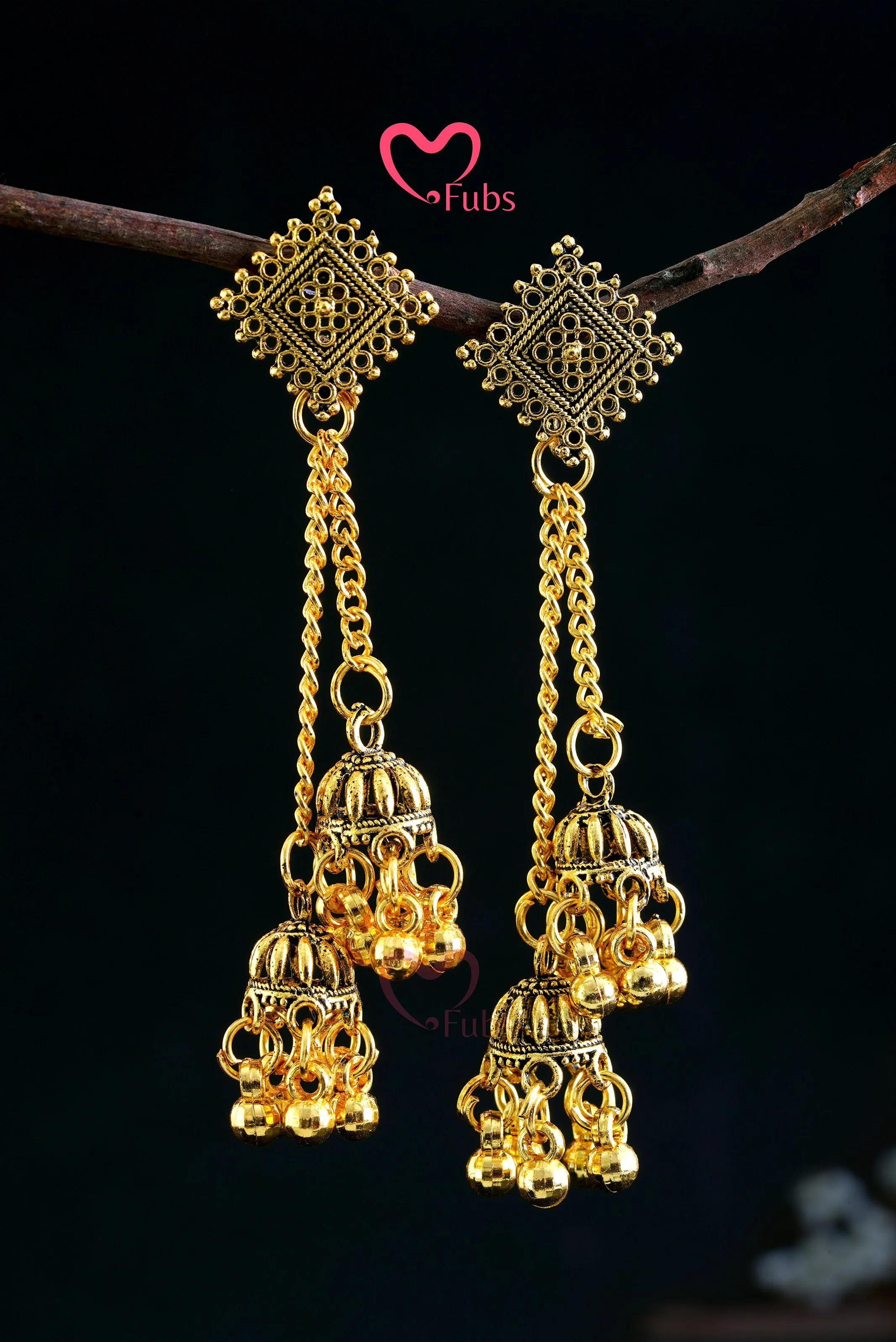 Charming Squared Chain Beaded Danglers