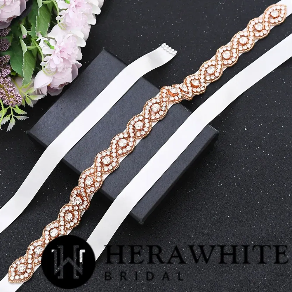 Charming Wave Rhinestones Bridal Belt