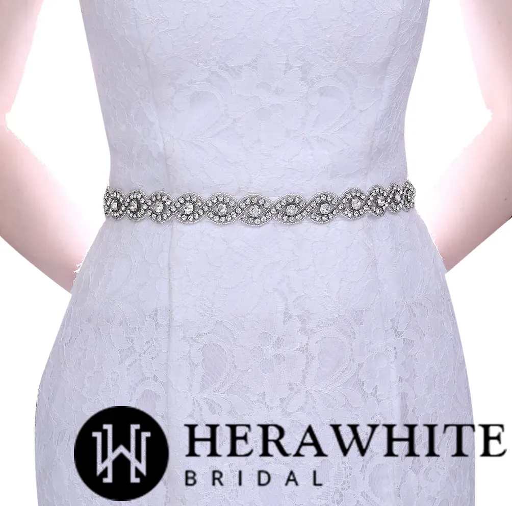 Charming Wave Rhinestones Bridal Belt