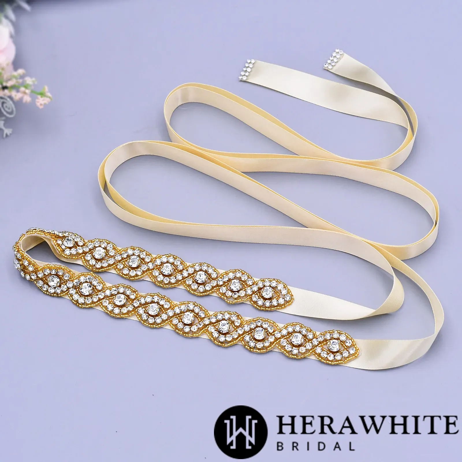 Charming Wave Rhinestones Bridal Belt