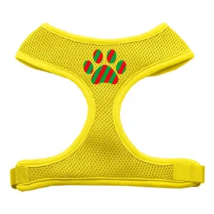 Christmas Paw Screen Print Soft Mesh Harness Yellow Large