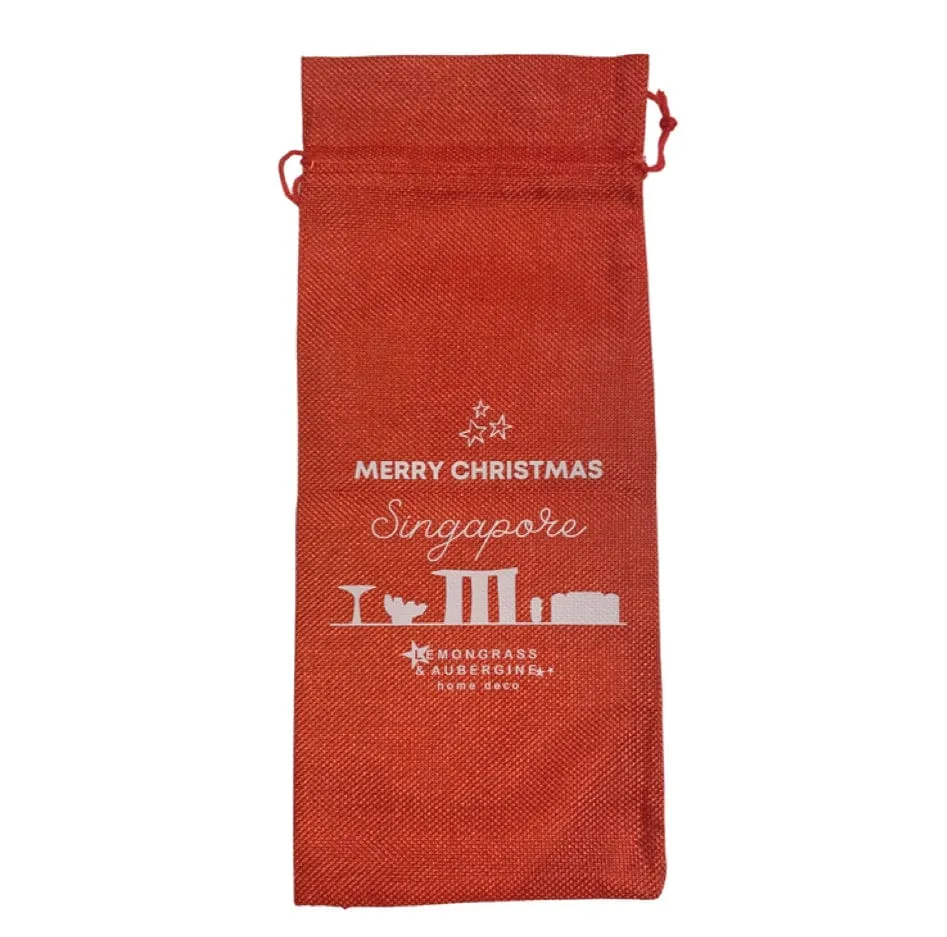 Christmas Wine Bottle Cover - Singapore Skyline ❄️