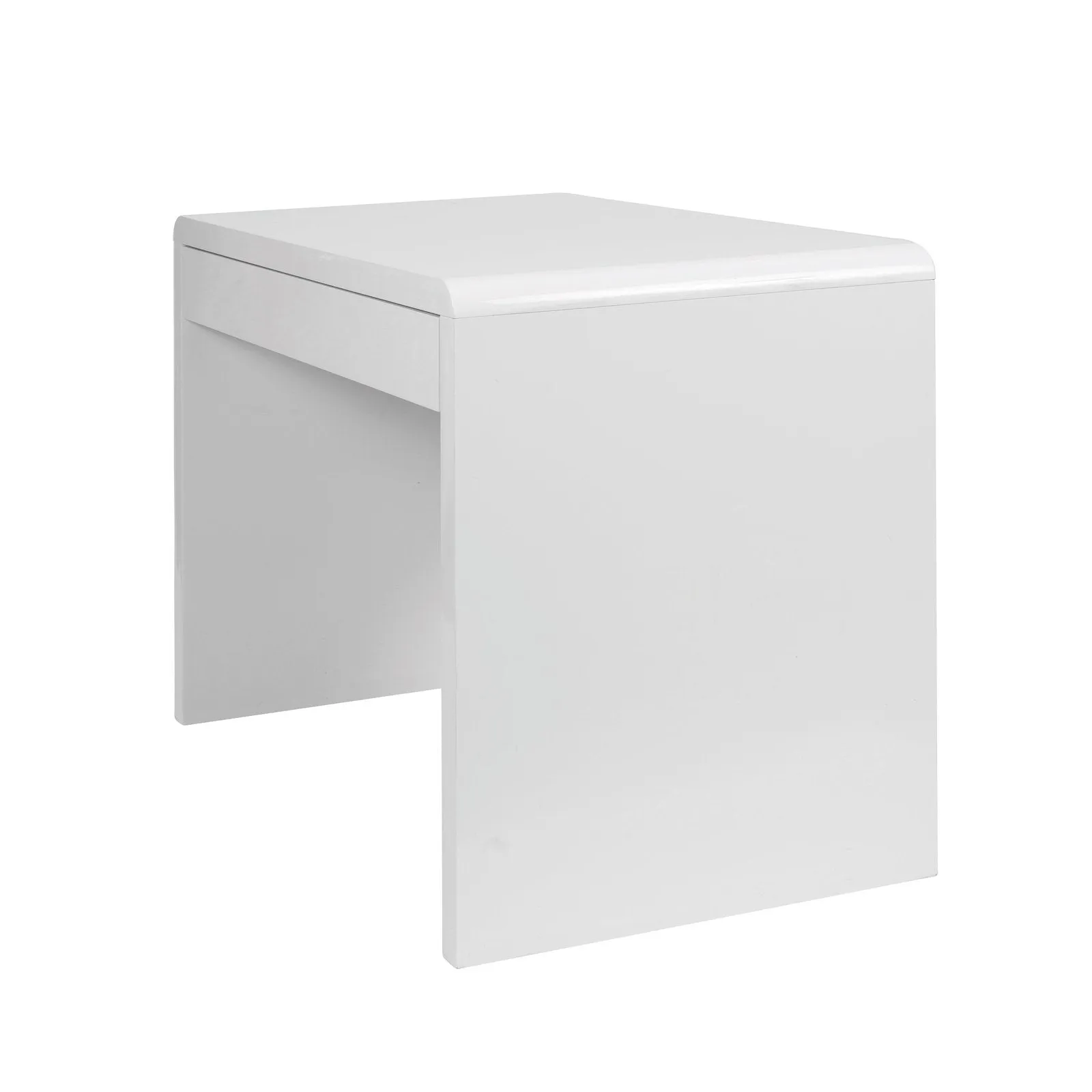 Compact and Curvaceous High Gloss Workstation with Spacious Storage Drawer