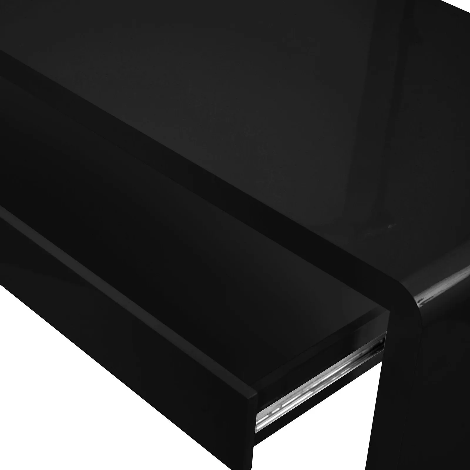 Compact and Curvaceous High Gloss Workstation with Spacious Storage Drawer