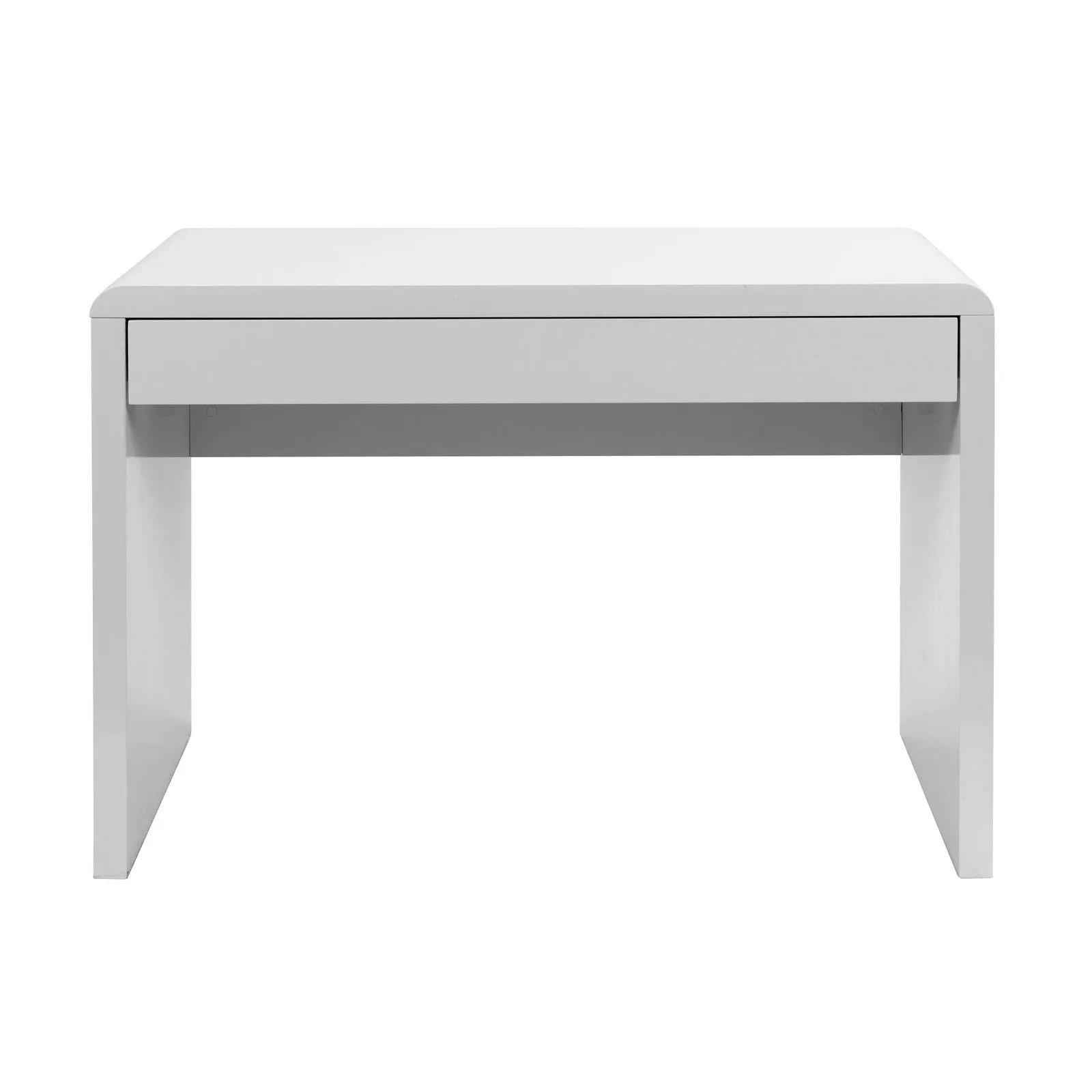 Compact and Curvaceous High Gloss Workstation with Spacious Storage Drawer