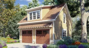 Compact One-Bedroom House Plan with Spacious Garage