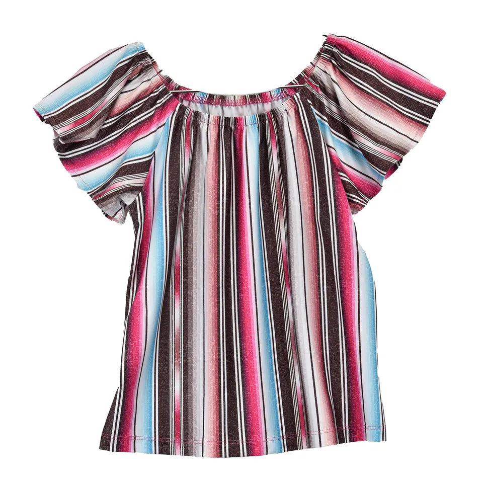 Cowgirl Hardware Girl's Serape Printed Dark Chocolate Shirt 435752-661