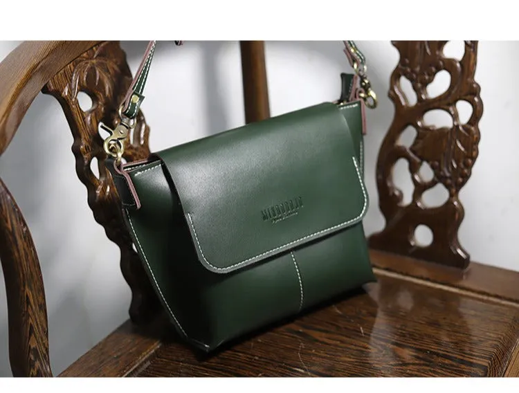 Cute Green LEATHER Side Bag Handmade WOMEN Green Crossbody BAG Phone Purse FOR WOMEN
